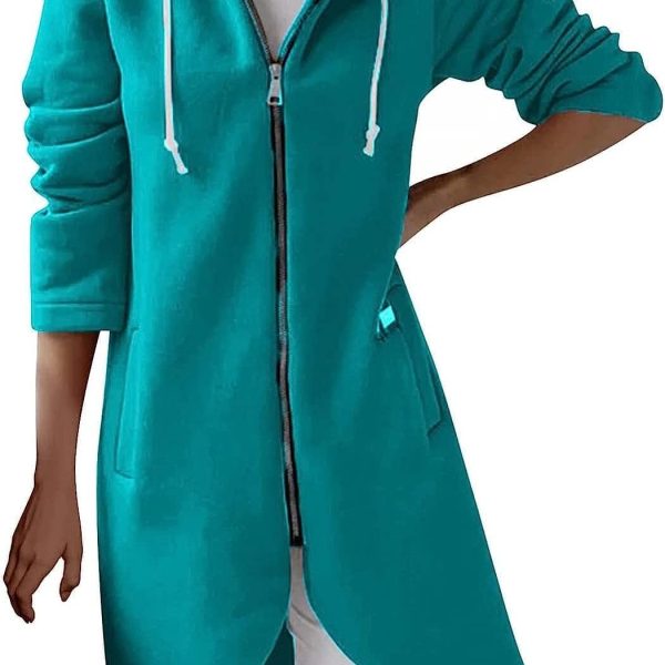 JYDQM Women's Long Hoodies Pullover,Winter Casual Fleece Jackets Knitted Sweatshirt Zip Up Hoodies,S-5XL (Color : B-mint Green, Size : 5XL)