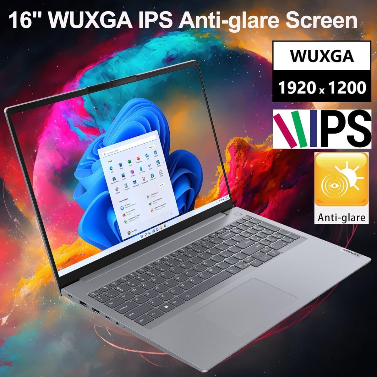 ⁦Lenovo ThinkBook 16 G7 16" FHD+ Business Laptop Computer, Intel 16-Core Ultra 7 155H (Beat i7-13705H), Arc Graphics, 32GB DDR5 RAM, 1TB PCIe SSD, WiFi 6E, Backlit Keyboard, Windows 11 Pro, AZ-XUT⁩ - الصورة ⁦2⁩