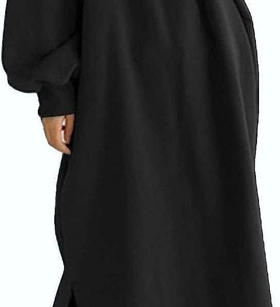 JYDQM Women's Long Hoodies Pullover,Winter Casual Fleece Jackets Knitted Sweatshirt Zip Up Hoodies,S-5XL (Color : D-black, Size : 3XL)