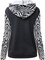 ⁦ZGMCGD Women's Half Zip Color Block Sweatshirt Hoodies Drawstring Pullover Tops with Pockets⁩ - الصورة ⁦4⁩