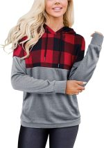 ESPRIT KIDS ZGMCGD Women's Half Zip Color Block Sweatshirt Hoodies Drawstring Pullover Tops with Pockets
