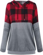 ⁦ESPRIT KIDS ZGMCGD Women's Half Zip Color Block Sweatshirt Hoodies Drawstring Pullover Tops with Pockets⁩ - الصورة ⁦3⁩