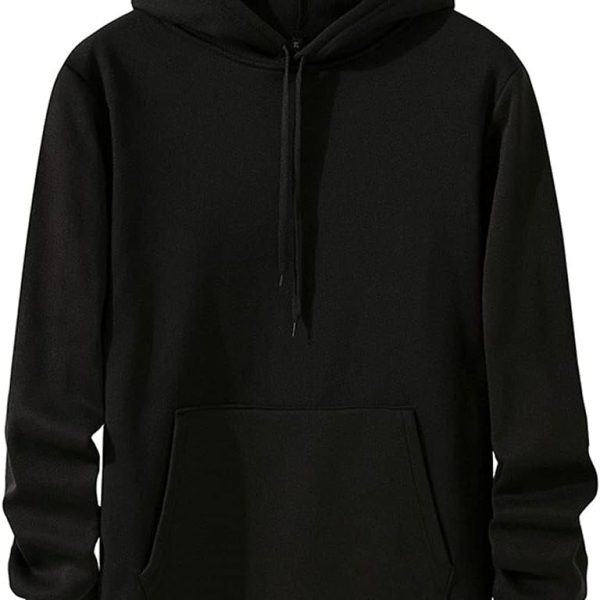 SKYWOK Women's Hoodies Womens Tops Solid Color Pullover With Hood Spring And Autumn Pure Sweatshirts Womens Hoodies (Color : Black, Size : Large)