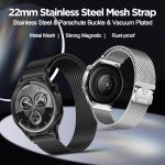 ⁦22mm Watch Strap Compatible with Huawei watch GT 5 46mm Strap Stainless Steel Band for Watch 4 46mm Parachute-Style Buckle Strap Compatible with Huawei watch GT 4 3 2 46mm Straps⁩ - الصورة ⁦2⁩