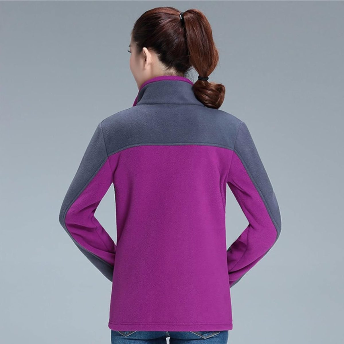 ⁦HOT BODY Flannel Jacket Autumn Women Sweatshirt Winter Jacket Fleece Coat Zipper Long Sleeve Outerwear Sweatshirts Women Hoodies (Color : B, Size : XXXL)⁩ - الصورة ⁦3⁩