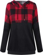 ⁦ESPRIT KIDS ZGMCGD Women's Half Zip Color Block Sweatshirt Hoodies Drawstring Pullover Tops with Pockets⁩ - الصورة ⁦3⁩