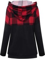 ⁦ESPRIT KIDS ZGMCGD Women's Half Zip Color Block Sweatshirt Hoodies Drawstring Pullover Tops with Pockets⁩ - الصورة ⁦4⁩