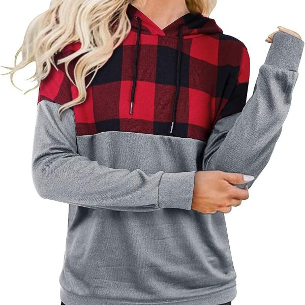 N&R Women's Half Zip Color Block Sweatshirt Hoodies Drawstring Pullover Tops with Pockets MANIHOM