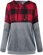 ⁦N&R Women's Half Zip Color Block Sweatshirt Hoodies Drawstring Pullover Tops with Pockets MANIHOM⁩ - الصورة ⁦4⁩