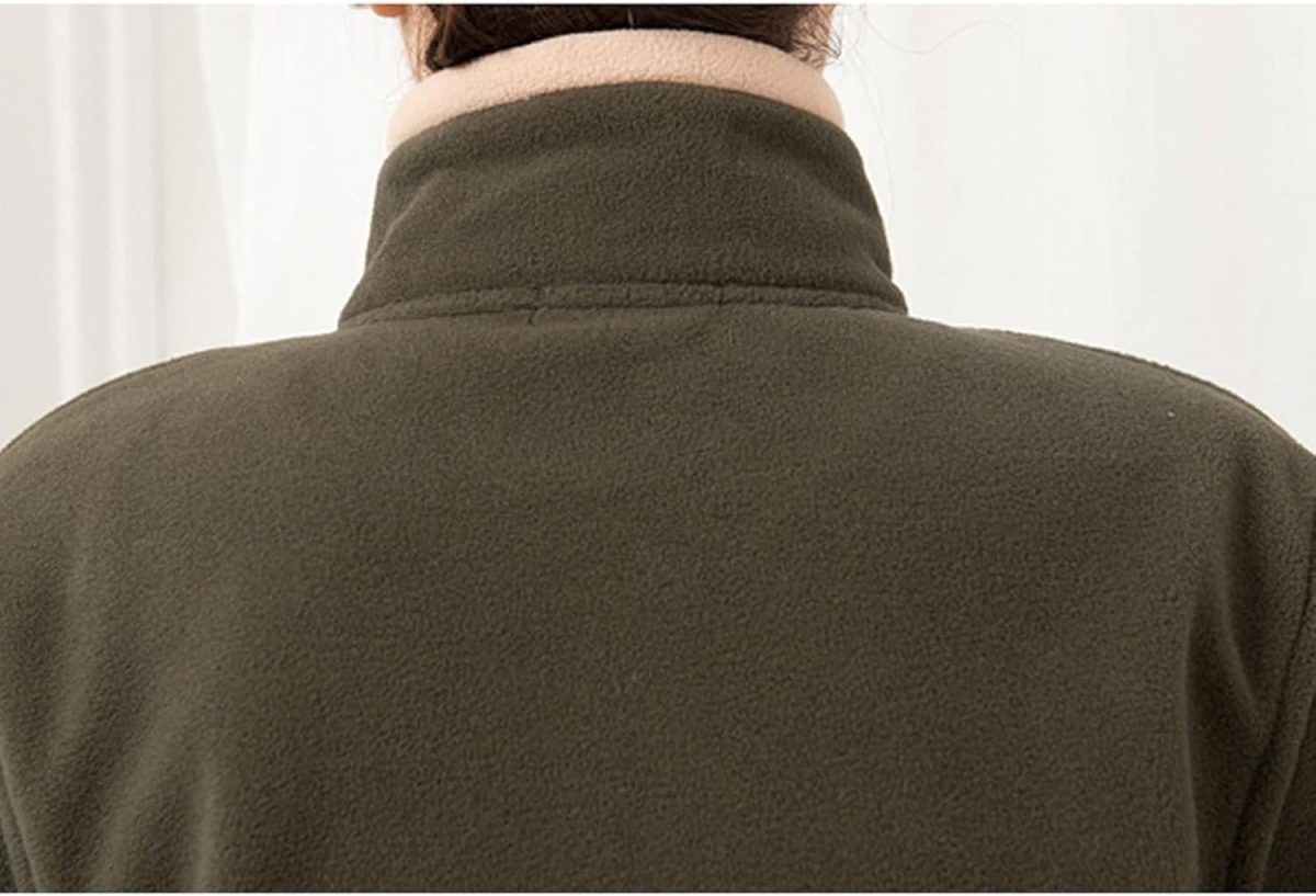 ⁦HOT BODY Flannel Jacket Autumn Sweatshirt Women Hoodies Casual Fleece Winter Jacket Hooded Loose Zip-up Coat Female Hoodies Women Tracksuits Outwear (Color : Purple, Size : L)⁩ - الصورة ⁦3⁩