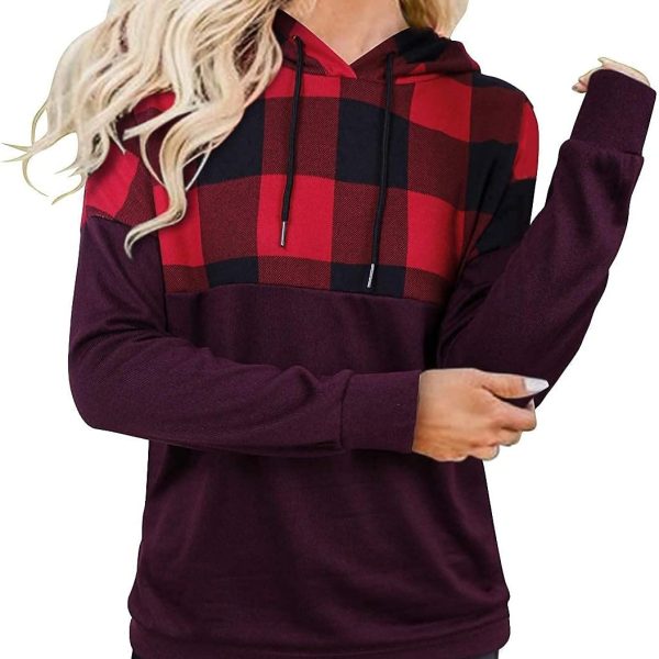 N&R Women's Half Zip Color Block Sweatshirt Hoodies Drawstring Pullover Tops with Pockets MANIHOM