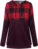 ⁦N&R Women's Half Zip Color Block Sweatshirt Hoodies Drawstring Pullover Tops with Pockets MANIHOM⁩ - الصورة ⁦3⁩