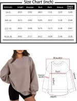 ⁦Mouniubull Womens Oversized Sweatshirts Hoodies Fleece Crewneck Sweaters Casual Tops Comfy Fall Fashion Outfits Winter Clothes 2024-A⁩ - الصورة ⁦5⁩