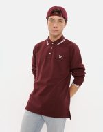 ⁦American Eagle Mens U-0176-3079-104 P-Intl L/S Polo Heather⁩ - الصورة ⁦2⁩