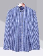 ⁦HENORD Plaid Shirt for Men Button Down Shirt Summer Casual Long Sleeve V-Neck Pullover Top⁩ - الصورة ⁦3⁩