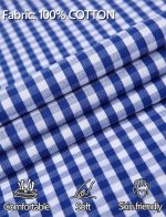 ⁦HENORD Plaid Shirt for Men Button Down Shirt Summer Casual Long Sleeve V-Neck Pullover Top⁩ - الصورة ⁦5⁩