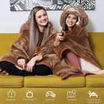 ⁦MAKINGTEC Sloth Wearable Hooded Blanket for Adults, Warm and Cozy Oversized Hoodie, Premium Sherpa and Soft Flannel Fleece, Gifts for Women⁩ - الصورة ⁦4⁩