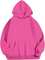⁦CheJooe Women Hoodies Oversized Sweatshirts Long Sleeve Pullover Shirts Casual Loose Y2K Autumn Winter Tops Outerwear Wear Activewear(01#hot Pink,XXL)⁩ - الصورة ⁦5⁩
