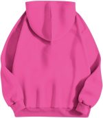 ⁦CheJooe Women Hoodies Oversized Sweatshirts Long Sleeve Pullover Shirts Casual Loose Y2K Autumn Winter Tops Outerwear Wear Activewear(01#hot Pink,XXL)⁩ - الصورة ⁦6⁩