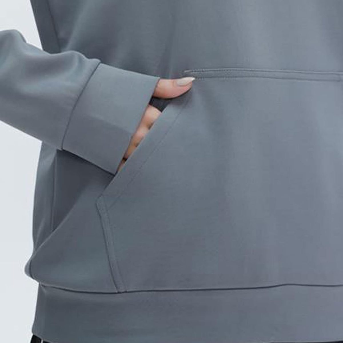 ⁦HOT BODY Womens Hoodies Women's Soft Comfortable Lightweight Casual Solid Pullover Hoodie Sweatshirt (Color : Gray, Size : X-Large)⁩ - الصورة ⁦3⁩