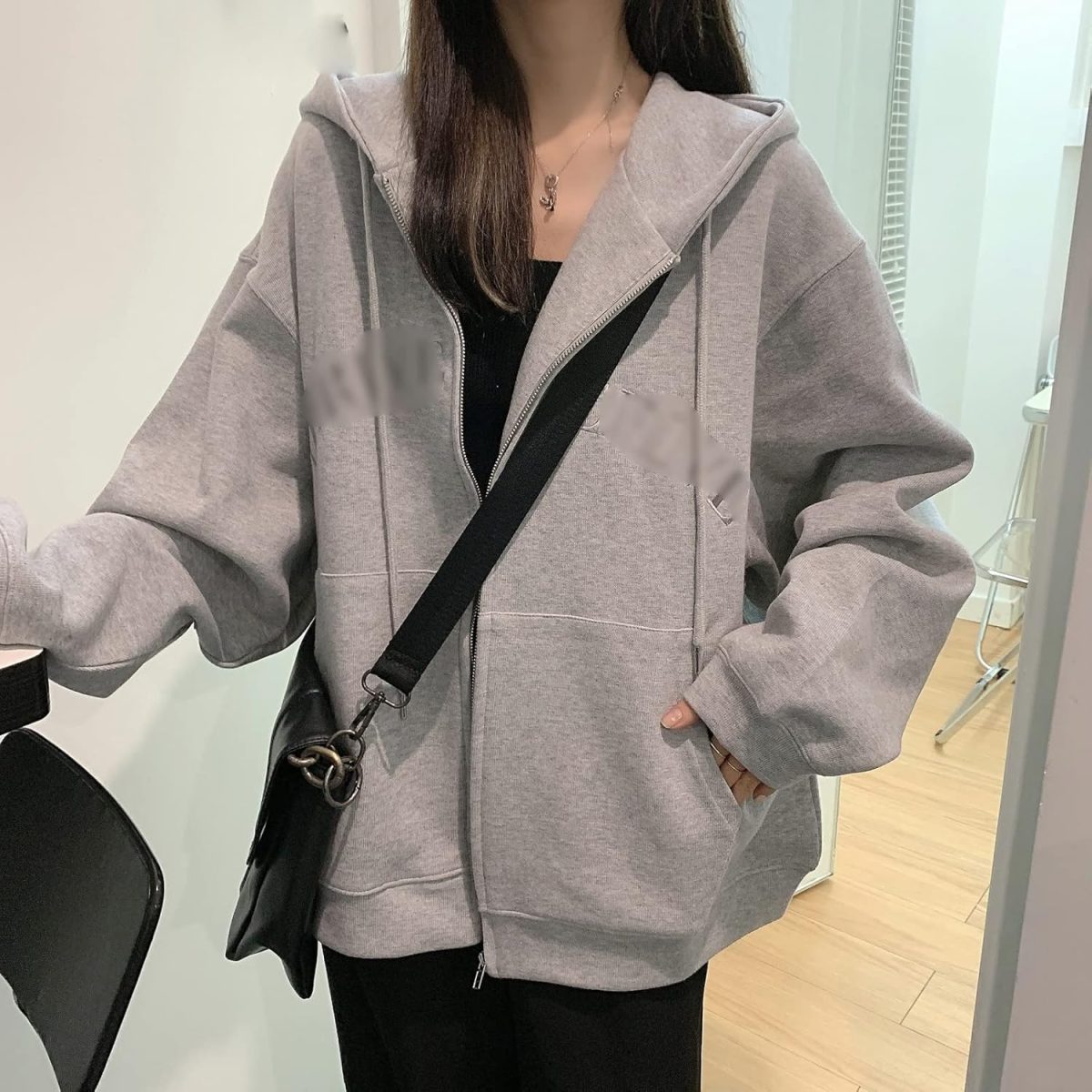 ⁦AAZXVVBB Women's Fashion Hoodies & Sweatshirts Autumn Fashion Hooded Long Sleeve Loose Casual Hoody All-match Boyfriend Office Ladies Sweatshirts(L(Asian Size))⁩ - الصورة ⁦6⁩