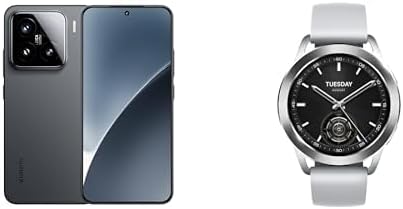 Xiaomi 15 Dual SIM Black 12GB RAM 512GB 5G - Global Version + Xiaomi Watch S3 Smart Watch 1.43″ AMOLED Heart Rate Fitness Tracker 5ATM HyperOS - Silver