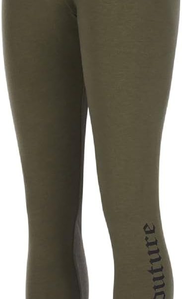 JUICY COUTURE Girl's JBX5507A10 Jacquard Band Legging Olive Night