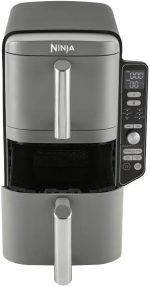⁦Ninja Double Stack XL Air Fryer, Vertical Dual Drawer Air Fryer with 4 cooking levels, 2 Drawers and 2 Racks, 9.5L Capacity, 6 Cooking Functions, 8 Portions, Grey, SL400ME, 2 Years Warranty⁩ - الصورة ⁦15⁩