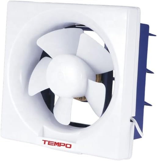 Tempo Plastic Wall Suction Fan - 25x25cm 28W, Ideal for Kitchens and Bathrooms