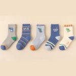5 Pairs of Children's Socks, Fashion Fleece Thickened Warm Fabric, Autumn And Winter New Mid-Calf Socks, Daily Wear, M