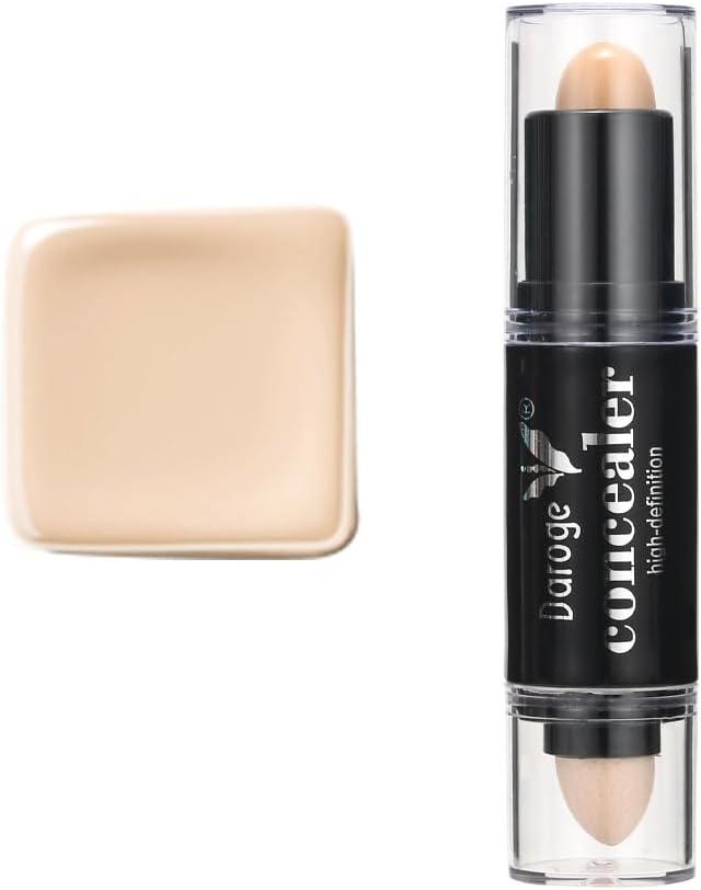 Daroge 2 in1 Eye HD Stick Matte Concealer With Sponge Facial Makeup All Skin Types, Longwear Medium- Full Coverage with Creamy Finish, Lightweight Formula Concealer 5 Gram (Light)