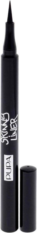 ⁦Pupa Milano Skinny Eyeliner - Ultra Slim For Maximum Precision - Soft Felt Tip Helps Create Wings - Intensifies The Lash Line - Water-Based Formula - Long Lasting Wear - 001 Extra Black - 0.034 Oz⁩ - الصورة ⁦2⁩