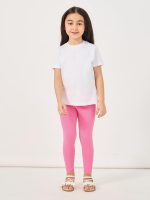 ⁦Styli Girls Solid Elastic Waistband Cotton Leggings⁩ - الصورة ⁦3⁩