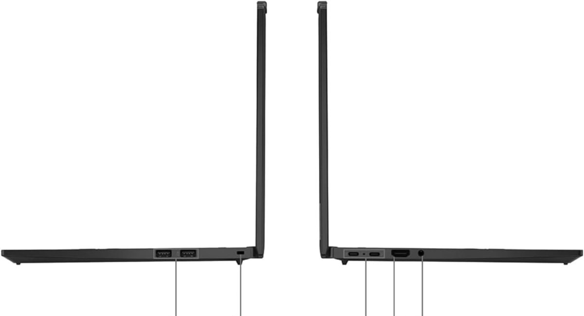 ⁦Lenovo ThinkPad T14s Gen 6 14" AMD Ryzen AI 7 PRO 360-32 GB - 1 TB SSD - English - Black - Windows 11 Pro - AMD Radeon 880M - 400 NIT WUXGA (1920 x 1200) Touchscreen - Copilot+⁩ - الصورة ⁦9⁩