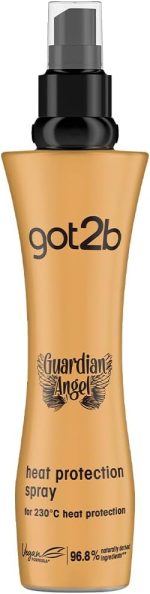 Schwarzkopf Got2B Guardian Angel Heat Protection Spray, Finish For Hairstyles With Flat Iron, Hair Straightener, Curling Iron And Blow Dryer 200 Ml