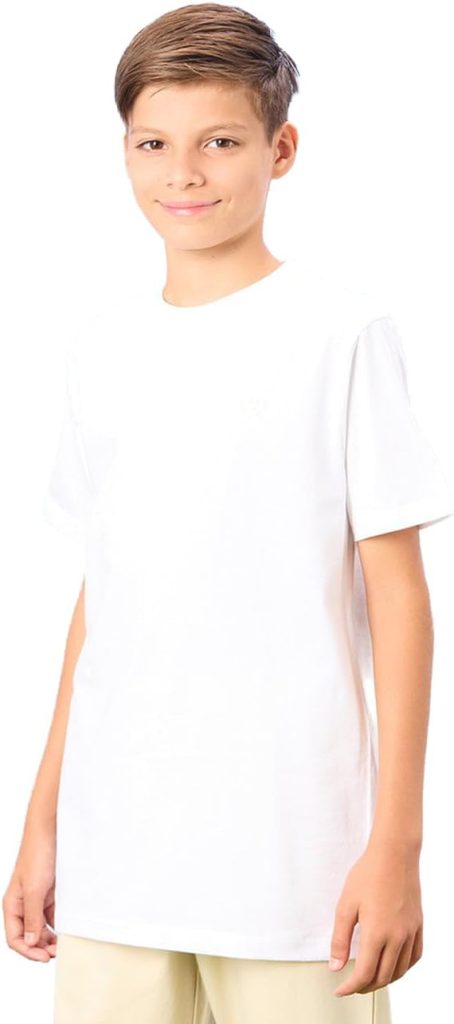 REDTAG Senior Boys White Solid T-Shirt Set (2 Piece)