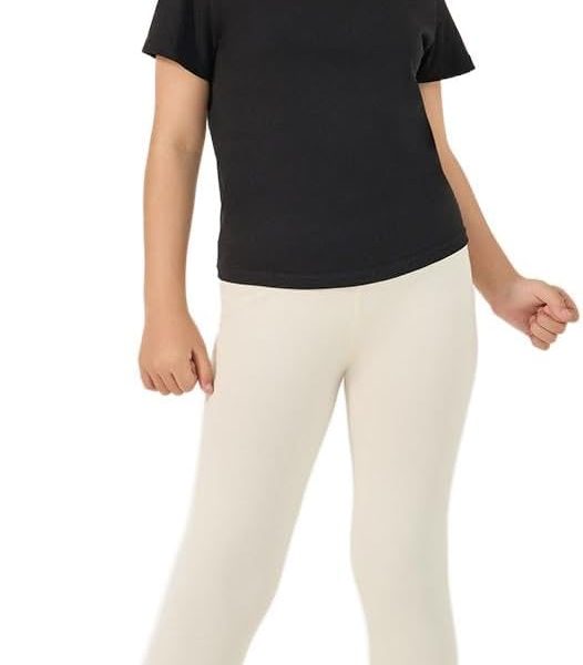 Styli Girls Solid Elastic Waistband Leggings
