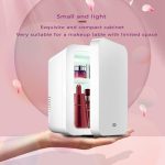 ⁦Biolomix Mini Makeup Beauty Fridge, 8L Portable Cosmetic Refrigerator, Makeup Mirror Skincare Fridge with LED Light, Quiet, Cooler/Warmer Fridge, 12V /220V for Car/Home, Gift For Women And Girls⁩ - الصورة ⁦4⁩