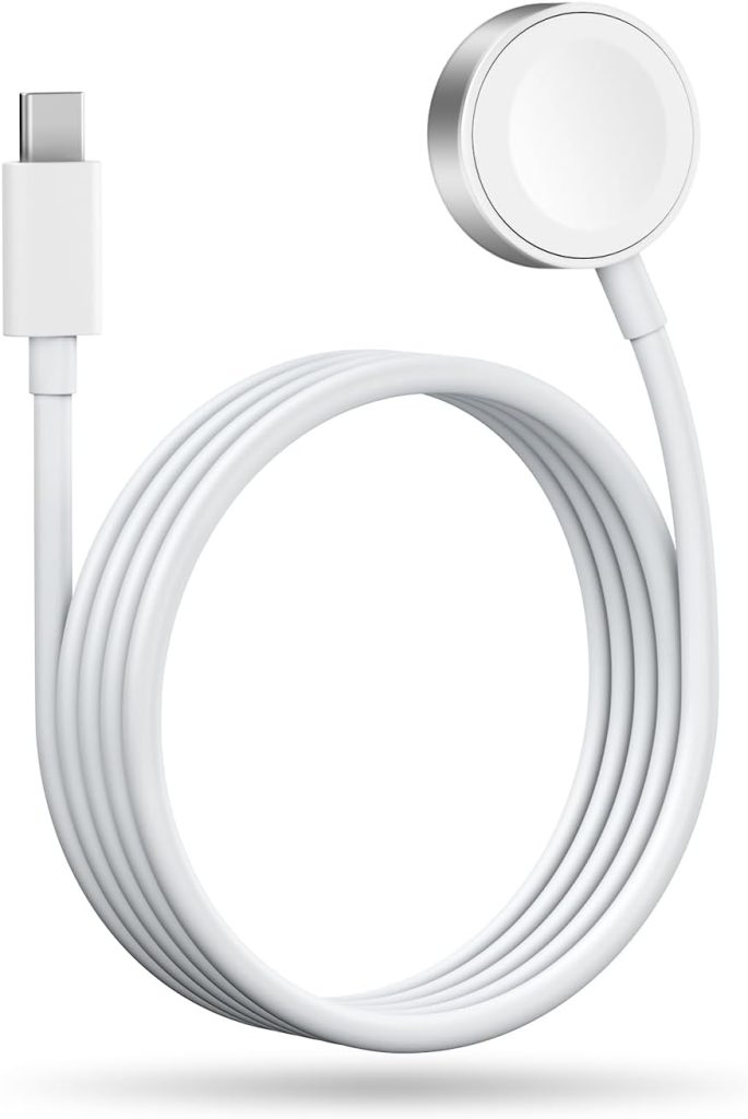 Vertebraid USB C Watch Charger Cable Compatible for Apple Watch: Magnetic Charger Cable Compatible with iWatch Series 10/9/8/7/6/5/4/3/2/1/SE/SE2, Travel Type C Charging Cord, 4.9ft