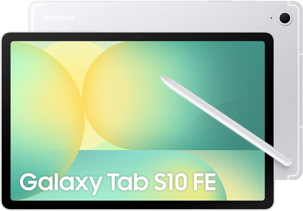 Samsung Galaxy Tab S10 FE, WIFI Android Tablet, 8GB RAM, 128GB Storage, 10.9” Screen, 90Hz Display, S Pen Included, IP68, Long Battery Life, Silver (KSA Version)