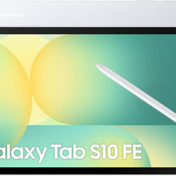 Samsung Galaxy Tab S10 FE, WIFI Android Tablet, 8GB RAM, 128GB Storage, 10.9” Screen, 90Hz Display, S Pen Included, IP68, Long Battery Life, Silver (KSA Version)