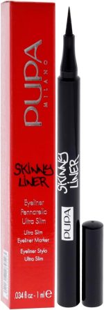 ⁦Pupa Milano Skinny Eyeliner - Ultra Slim For Maximum Precision - Soft Felt Tip Helps Create Wings - Intensifies The Lash Line - Water-Based Formula - Long Lasting Wear - 001 Extra Black - 0.034 Oz⁩ - الصورة ⁦3⁩