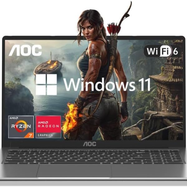 AOC15.6 Versatile Laptop with Intel N97 Processor,16GB DDR4 512GB SSD,1080P FHD Display, Windows11,5000mAh Battery,180° Foldable Design, USB3.2 Type-C, Ideal for Productivity and Entertainment.