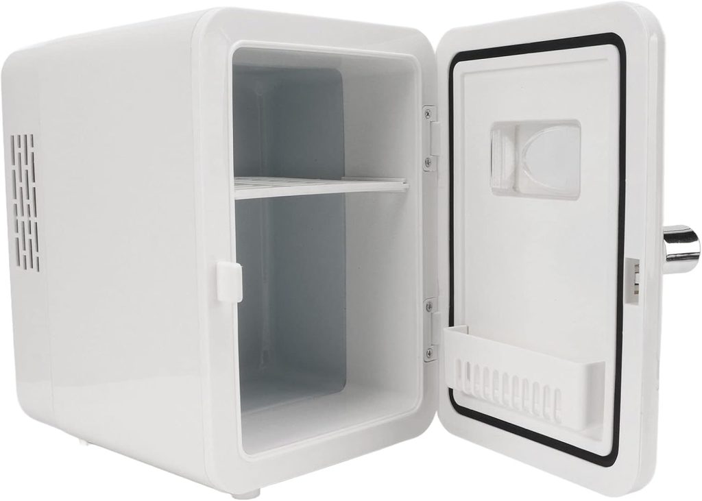LJCM 6L Car Refrigerator, 45W 220V White Portable Refrigerator Space Saving Compact Structure for Home (UK Plug)