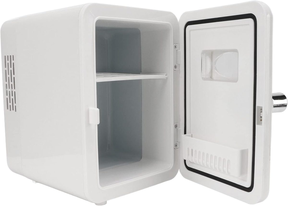 LJCM 6L Car Refrigerator, 45W 220V White Portable Refrigerator Space Saving Compact Structure for Home (UK Plug)
