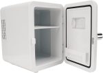 LJCM 6L Car Refrigerator, 45W 220V White Portable Refrigerator Space Saving Compact Structure for Home (UK Plug)