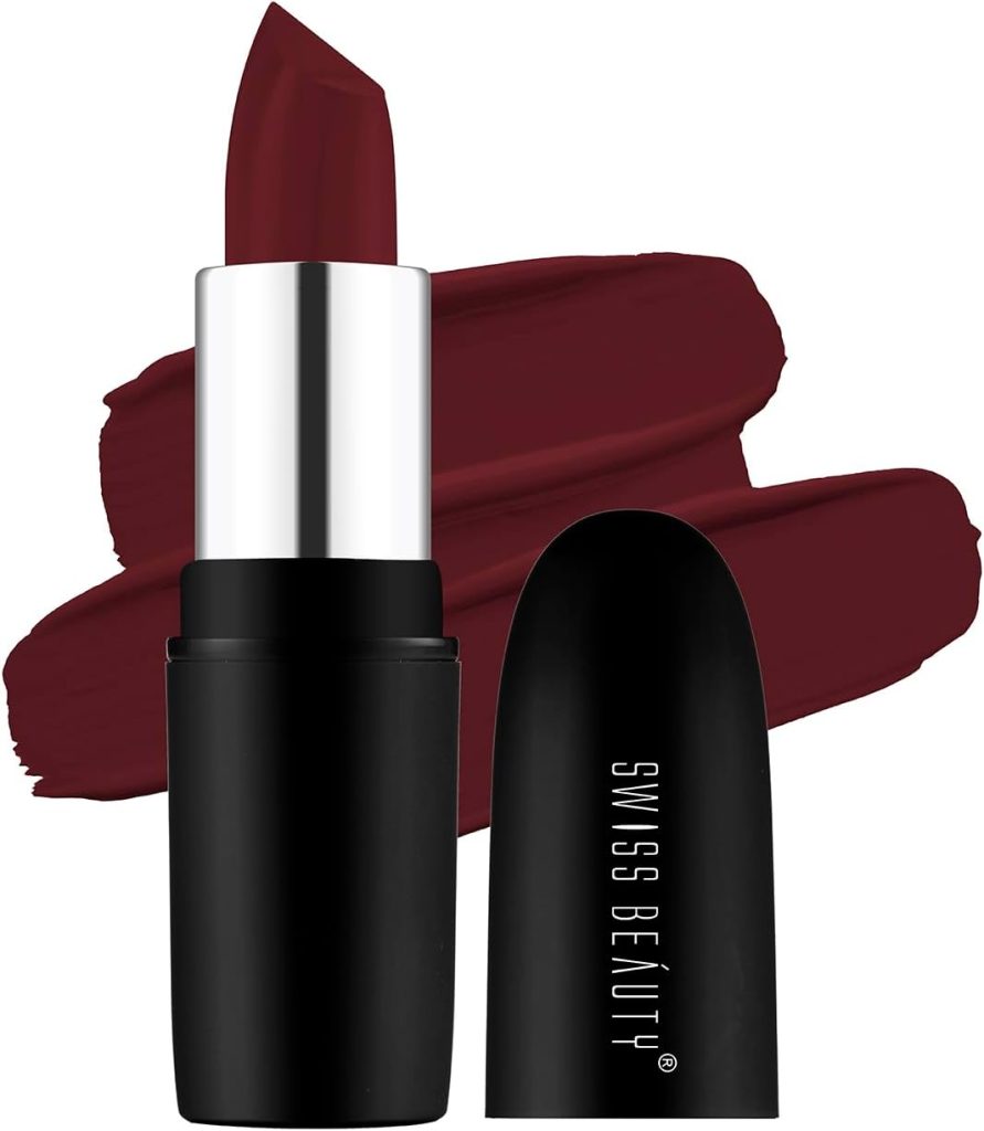 Swiss Beauty Pure Matte Creamy Lipstick | Non-drying, Highly pigmented Lipstick | Shade- Murphy Brown, 3.8gm|