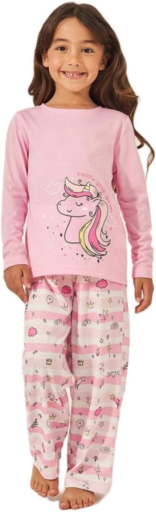 Styli Girls Graphic Print Long Sleeve T-Shirt & Pyjama Set