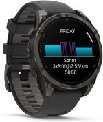 ⁦GARMIN FENIX 8 - 47 MM, AMOLED, SAPPHIRE CARBON GRAY DLC TITANIUM WITH BLACK/PEBBLE GRAY SILICONE⁩ - الصورة ⁦3⁩
