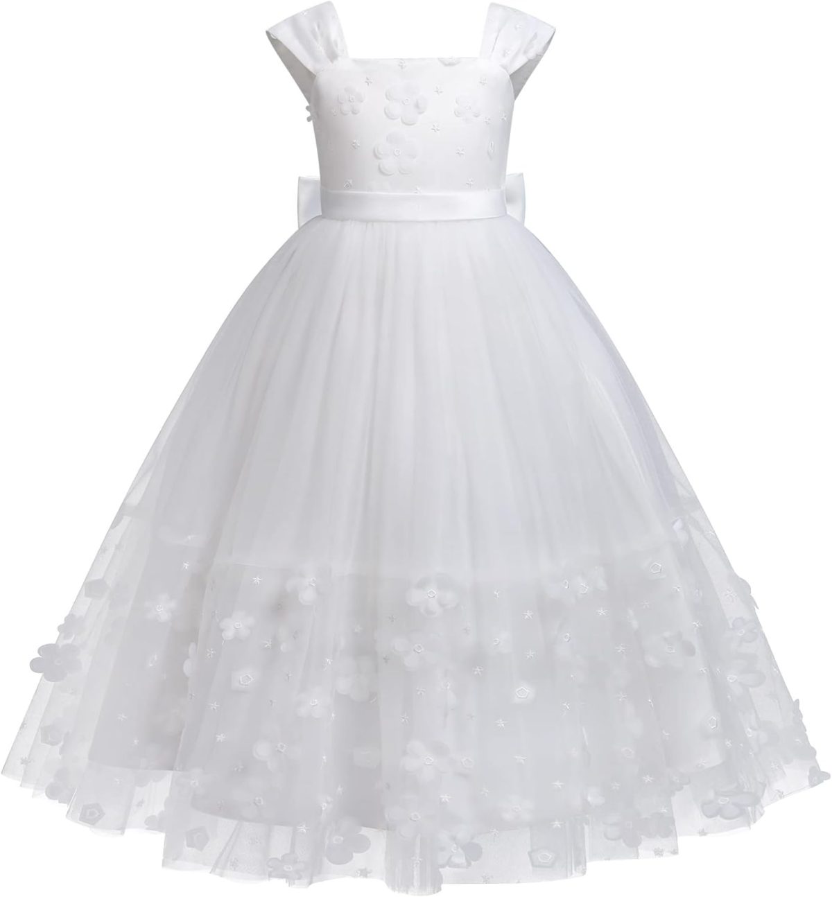 Girls Rainbow Costume Pageant Princess Party Tulle Dress Kids Baptism Christening 3rd Birthday Party Carnival Long Maxi Ball Gown Children's day Gift
